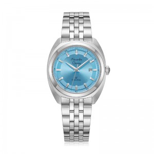 Alexandre Christie AC 8702 Silver Light Blue Steel Lady LDBSSLB